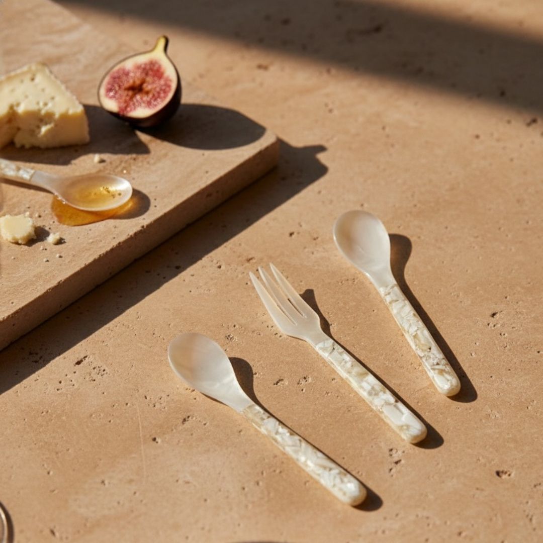 Mother of Pearl Appetiser Fork & Spoon Set