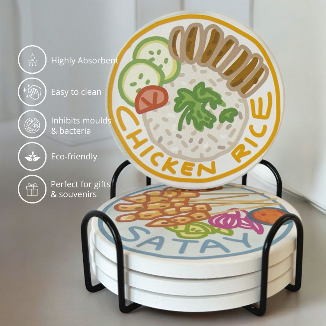 Diatomite Coasters Singapore Set Free Coaster Holder