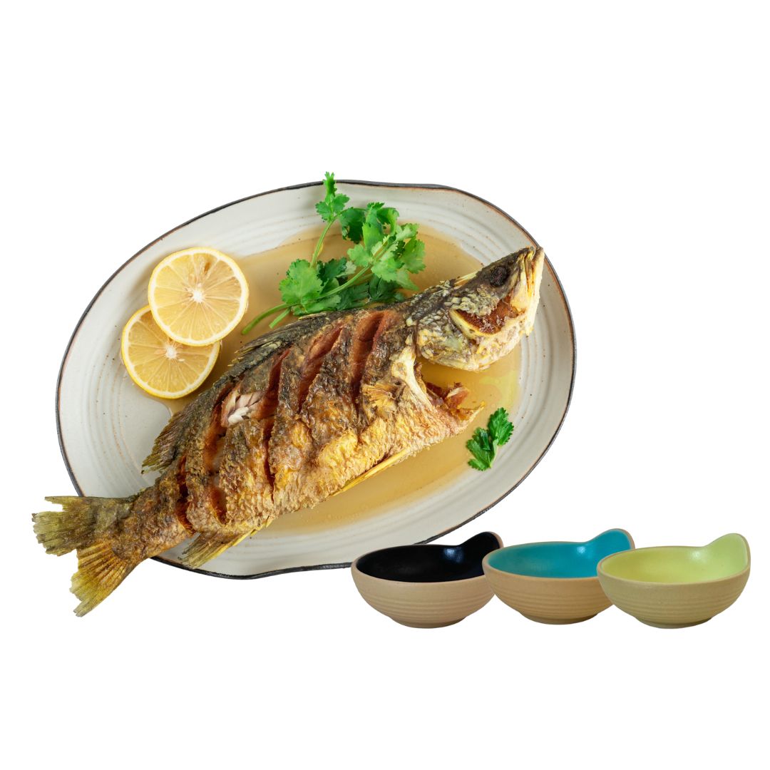 Serving Platter & Dip Bowls Set