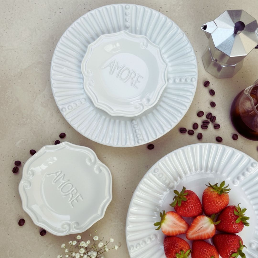 Incanto White Stripe Plate & Amore Dish Bundle