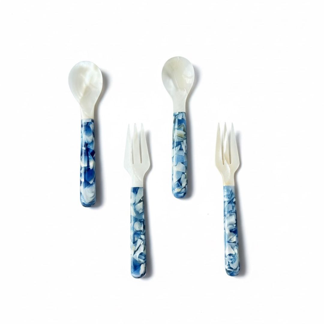 Mother of Pearl Appetiser Fork & Spoon Set