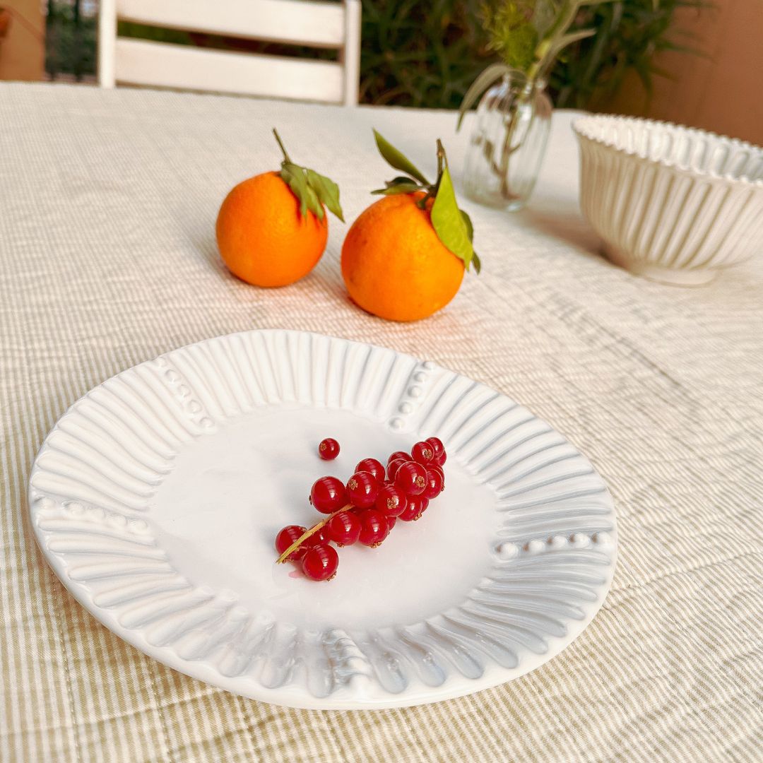 Vietri White Stripe Side Plate 20cm