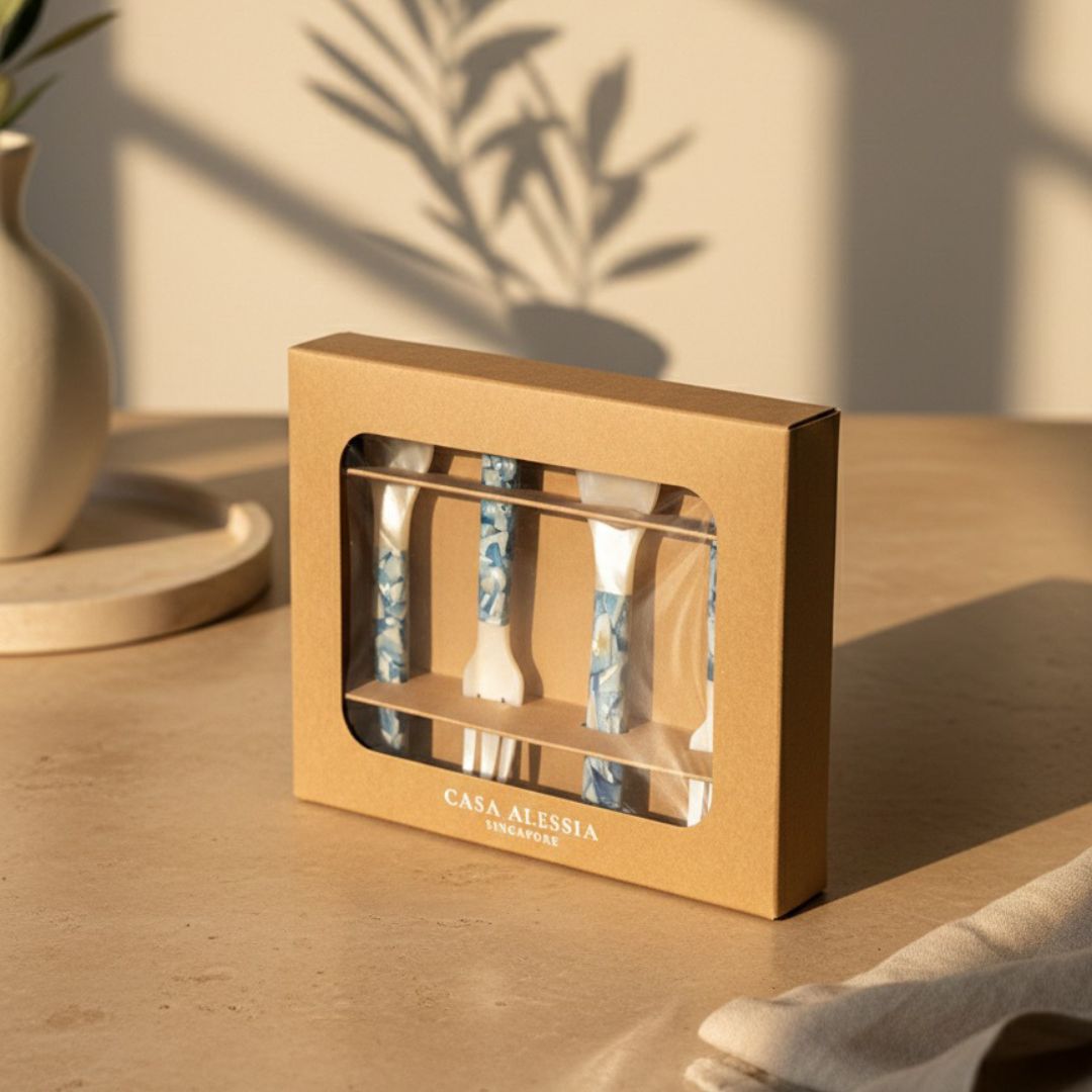 Mother of Pearl Appetiser Fork &amp; Spoon Set
