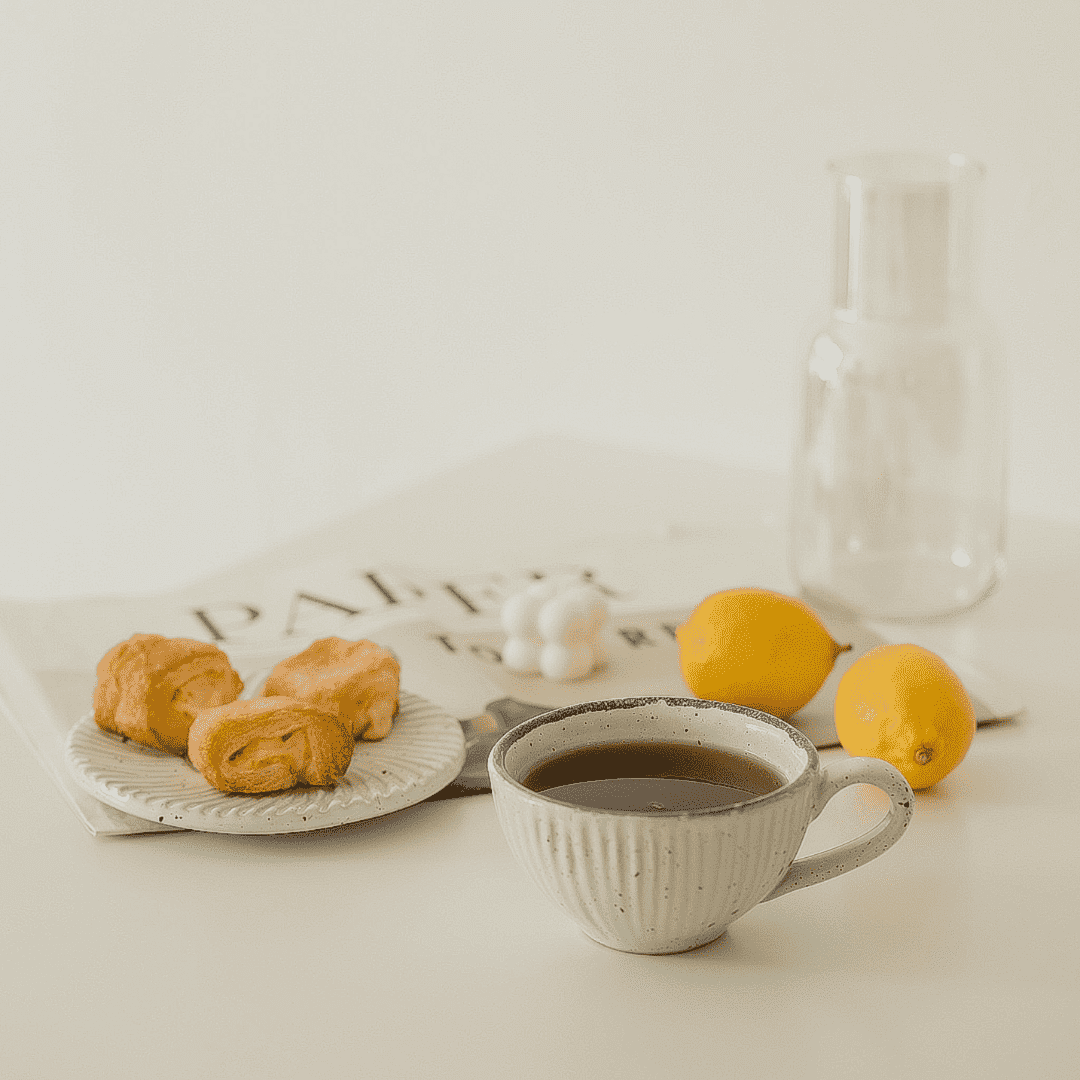 Mykonos Breakfast Mug and Saucer Set