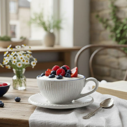 Mykonos Breakfast Mug and Saucer Set