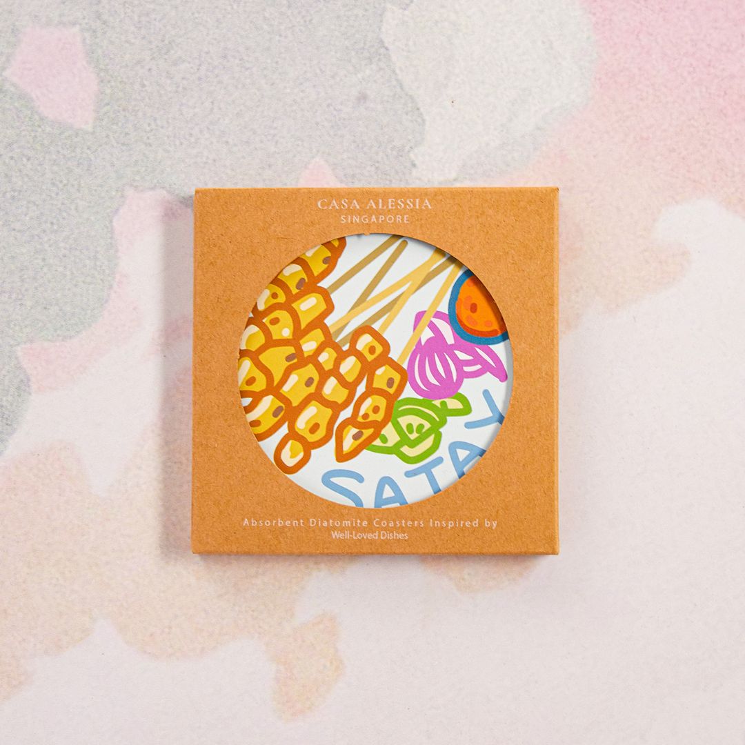 Satay Diatomite Coaster Singapore Unique Gift in Box