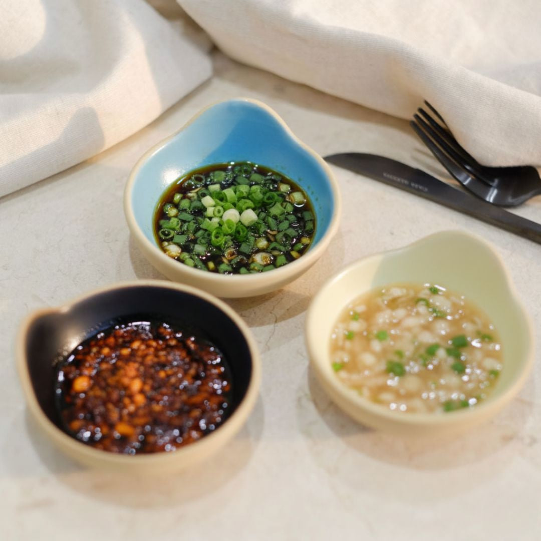 Oval &amp; Round Platters with Dip Bowls Set