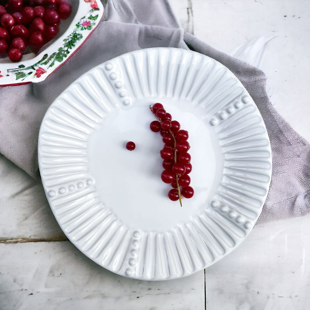 Vietri White Stripe Side Plate 20cm